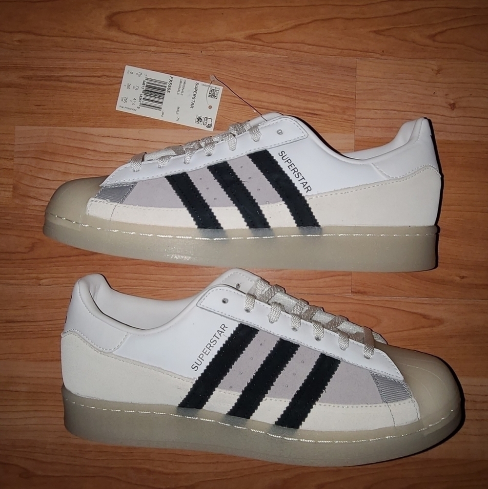 Adidas Superstar 'White Light Charcoal' Men's Size 8
